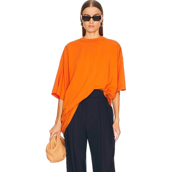 Helsa Tops - Helsa  Jersey Oversized  orange t shirt  size  Medium  NWT